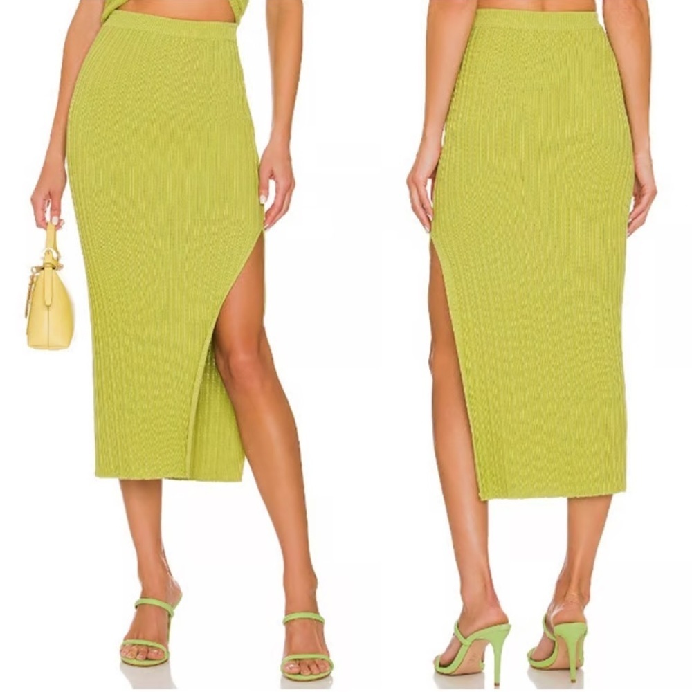 Camila Coelho Lyon Green Midi Skirt on REVOLVE - Picture 2 of 8